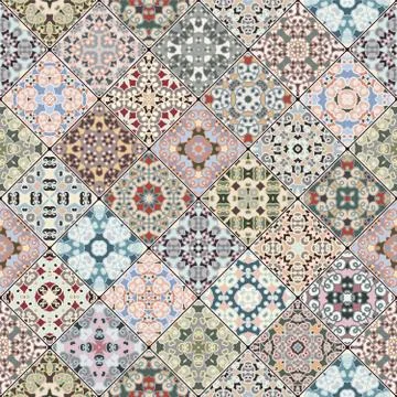 Patchwork abstract patterns イラスト素材