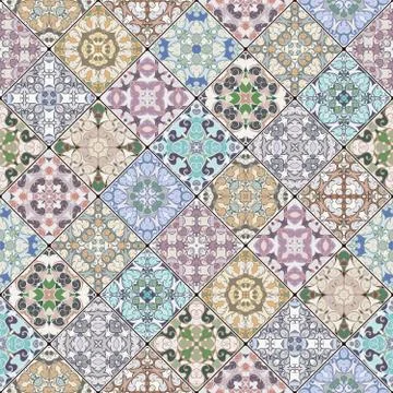 Patchwork abstract patterns Stock Illustration