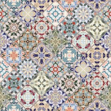 Patchwork abstract patterns Stock Illustration