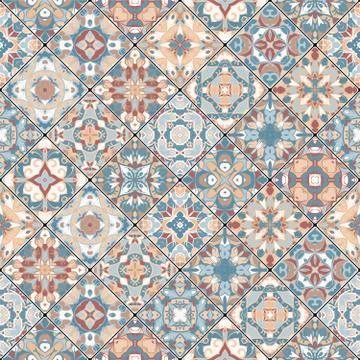 Patchwork abstract patterns イラスト素材