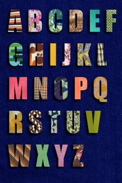 Patchwork alphabet Stock Photos
