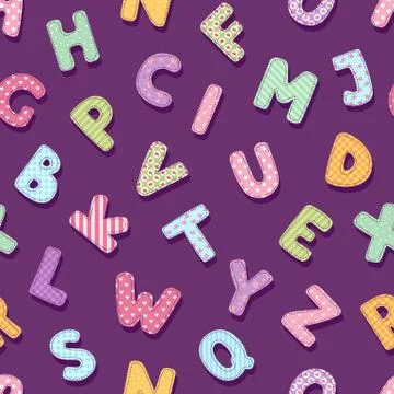 Patchwork alphabet typography letters cute vintage chic style decoration vector 스톡 일러스트