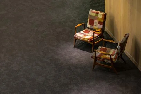 Patchwork armchair For sitting in the office. 스톡 사진