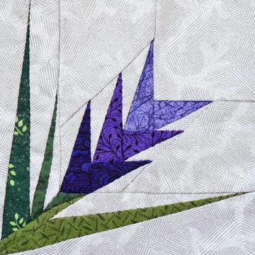 Patchwork block the foxglove from pieces of fabrics Stock-Fotos