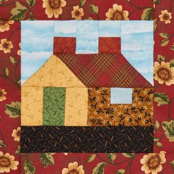 Patchwork block the village house in rustic style Stock-Fotos