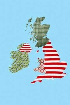 Patchwork British Isles Stock-Illustration
