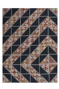 Patchwork carpet on white background Stock Photos