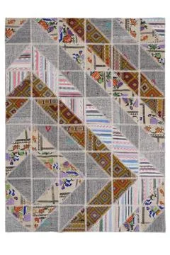 Patchwork carpet on white background Stock Photos