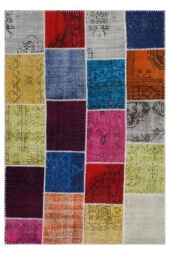 Patchwork carpet on white background Foto stock