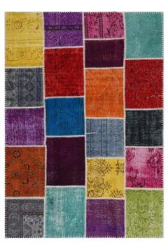 Patchwork carpet on white background Stock Photos