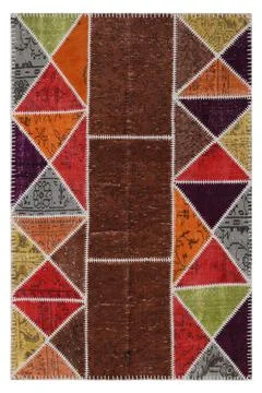 Patchwork carpet on white background Stockfoto's