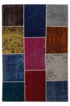 Patchwork carpet on white background Foto stock