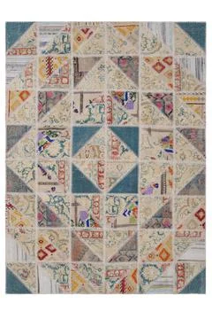 Patchwork carpet on white background Foto stock