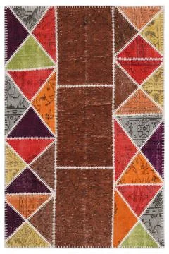 Patchwork carpet on white background Stock-Fotos