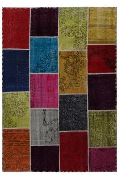 Patchwork carpet on white background 스톡 사진