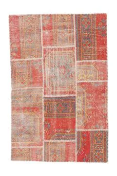 Patchwork carpet on white background Stock-Fotos