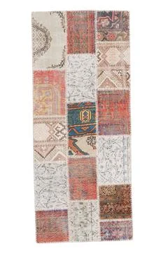 Patchwork carpet on white background Foto stock