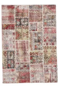 Patchwork carpet on white background Stock Photos