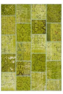 Patchwork carpet on white background Stock Photos