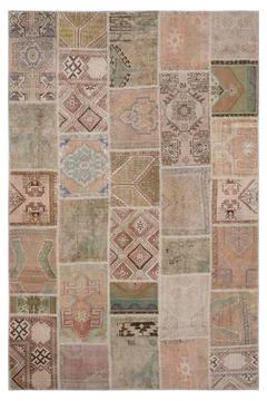 Patchwork carpet on white background Stock Photos