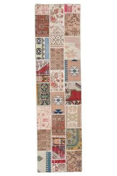 Patchwork carpet on white background Stock Photos