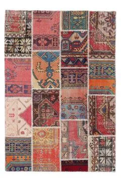 Patchwork carpet on white background Stock Photos