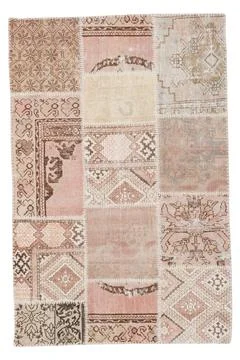 Patchwork carpet on white background Foto stock