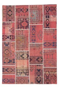 Patchwork carpet on white background Stock-Fotos