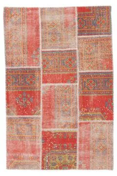 Patchwork carpet on white background Foto stock