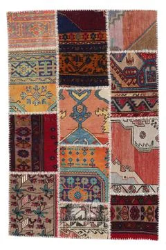 Patchwork carpet on white background Stock-Fotos