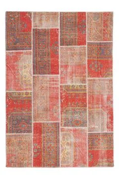 Patchwork carpet on white background Stock Photos