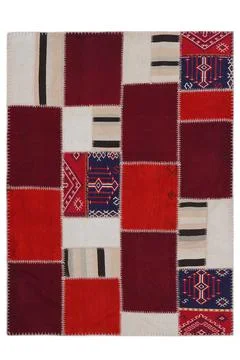 Patchwork carpet on white background Foto stock