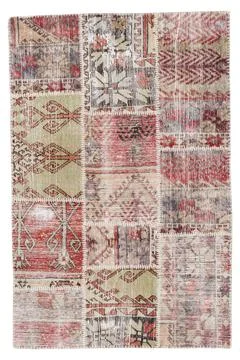 Patchwork carpet on white background Stock Photos