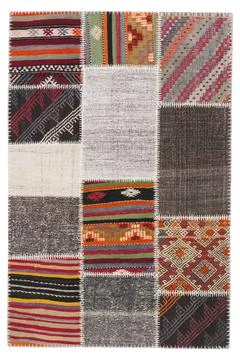 Patchwork carpet on white background Stock Photos