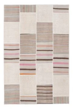 Patchwork carpet on white background Foto stock