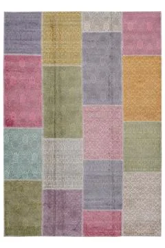 Patchwork carpet on white background Stock-Fotos