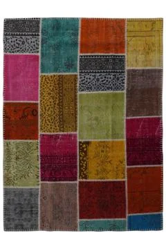 Patchwork carpet on white background Stock-Fotos