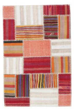 Patchwork carpet on white background Foto stock