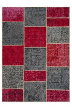 Patchwork carpet on white background Stock Photos