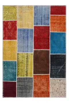 Patchwork carpet on white background Stock-Fotos
