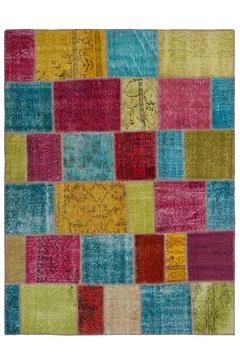 Patchwork carpet on white background Stock-Fotos