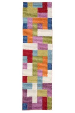 Patchwork carpet on white background Stock Photos