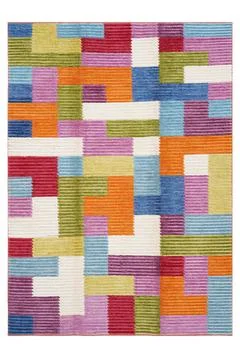 Patchwork carpet on white background Stock-Fotos