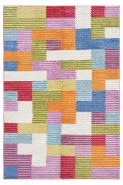 Patchwork carpet on white background Stock-Fotos