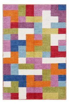 Patchwork carpet on white background Stock-Fotos