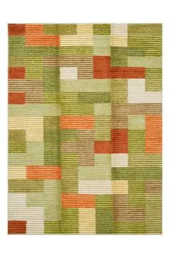 Patchwork carpet on white background Stock Photos