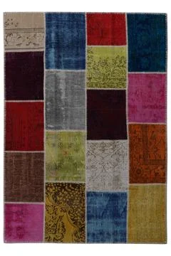 Patchwork carpet on white background Stock-Fotos