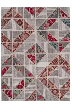 Patchwork carpet on white background Stock Photos