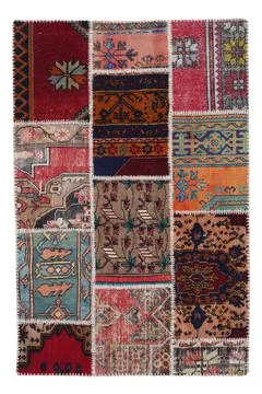 Patchwork carpet on white background 스톡 사진