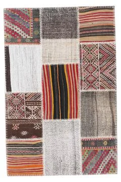 Patchwork carpet on white background Foto stock